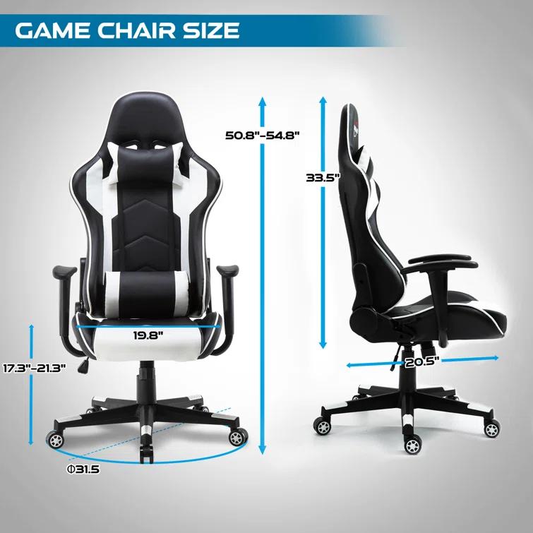 Polar Aurora Adjustable Ergonomic Faux Leather Swiveling PC & Racing Game Chair
