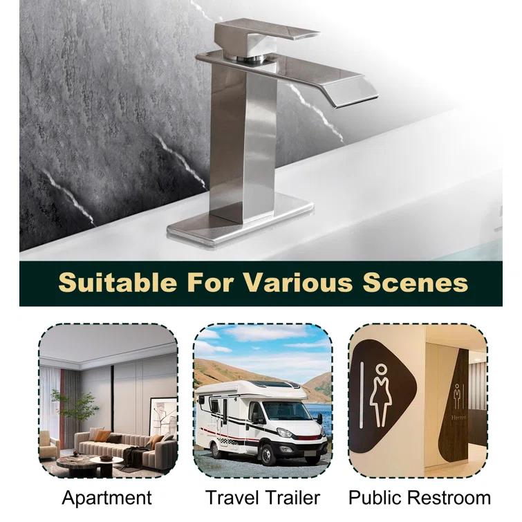 1 Single-handle Bathroom Faucet with Drain Assembly