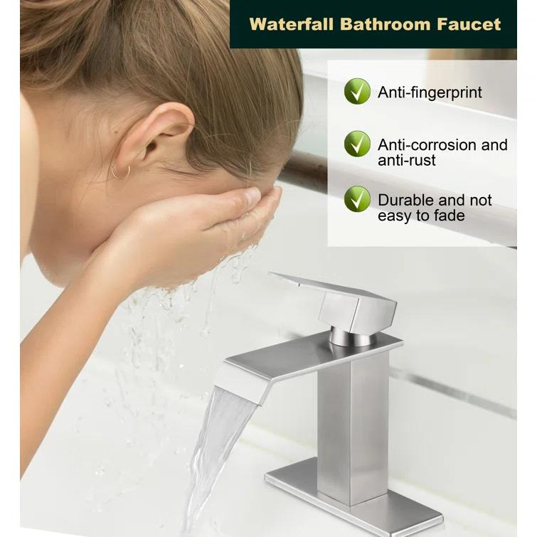 1 Single-handle Bathroom Faucet with Drain Assembly