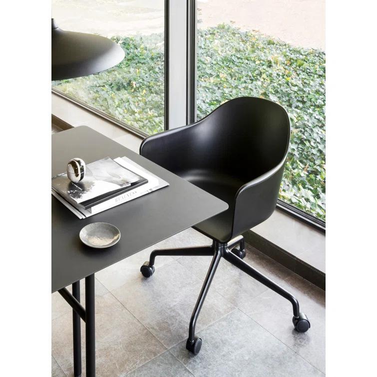 Elegant High Swivel Harbour Arm Chair in Sleek Black