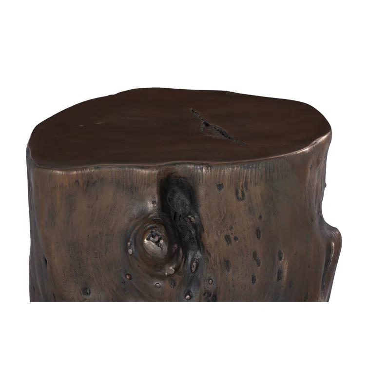 Cast Naturals Large Bronze Log Stool for Modern Outdoor Seating