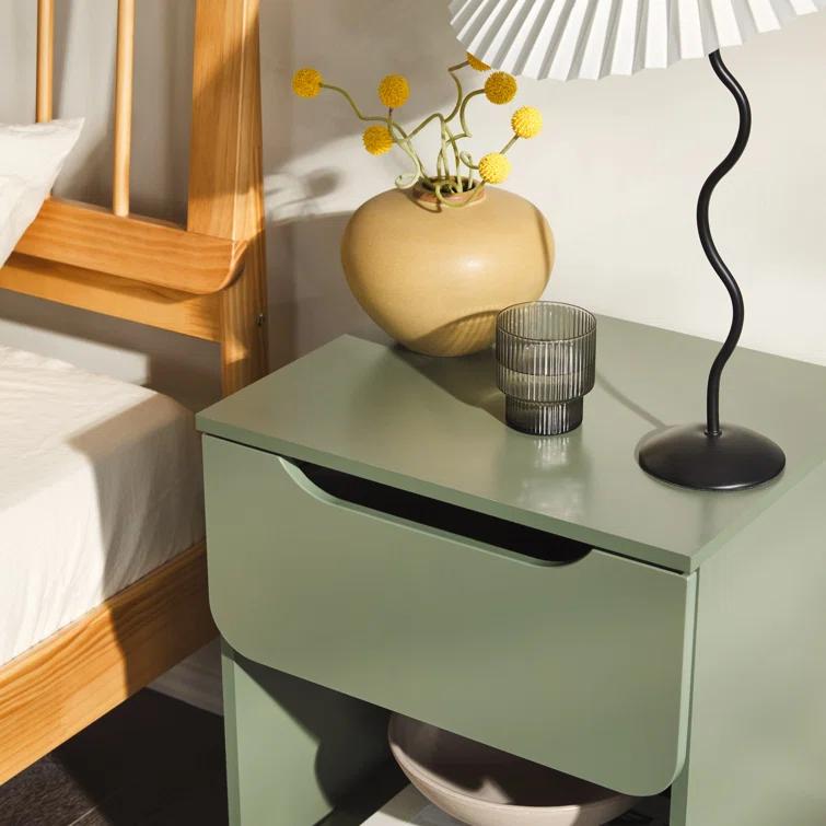 Jaqualine 1-Drawer Nightstand with Storage Cubby