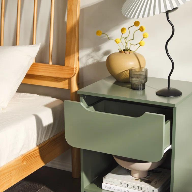 Ebern Designs Jaqualine 1-Drawer Nightstand with Storage Cubby