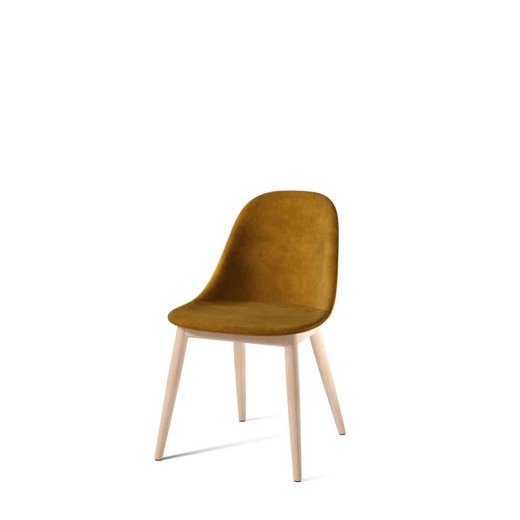 Black Oak & Gray Acrylic Side Chair with Solid Wood Legs