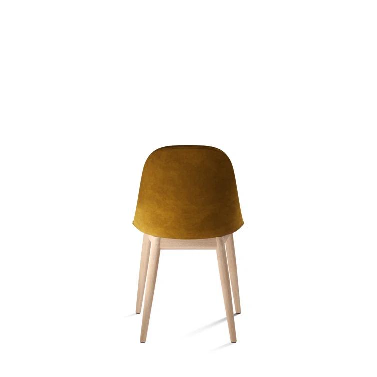 Black Oak & Gray Acrylic Side Chair with Solid Wood Legs