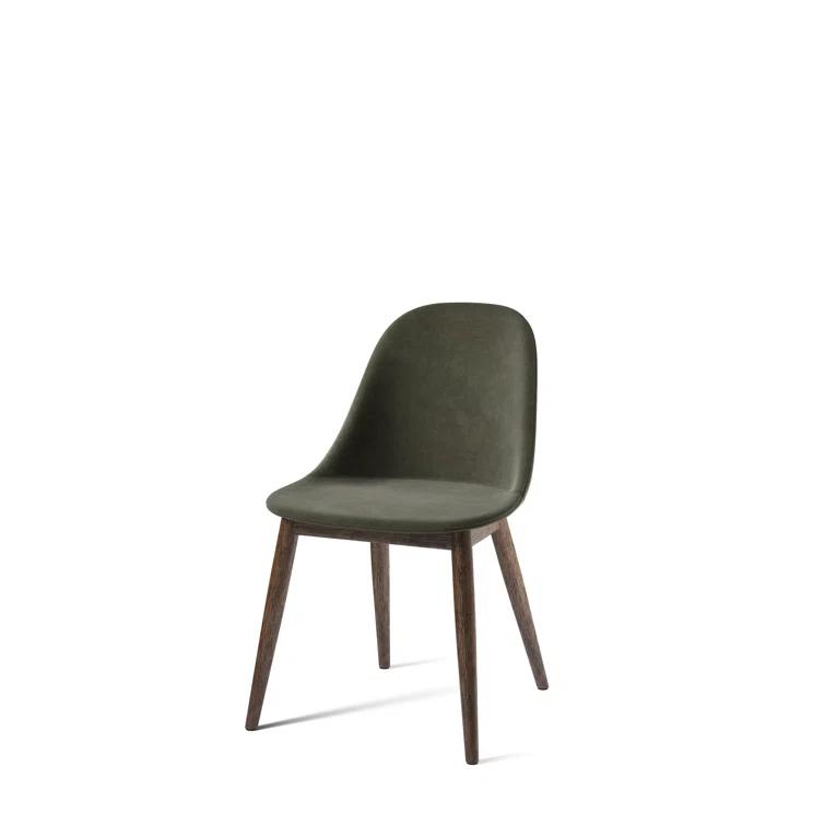 Black Oak & Gray Acrylic Side Chair with Solid Wood Legs