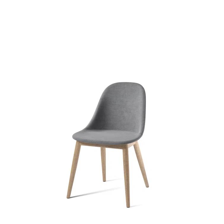 Black Oak & Gray Acrylic Side Chair with Solid Wood Legs
