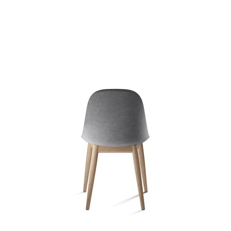 Black Oak & Gray Acrylic Side Chair with Solid Wood Legs