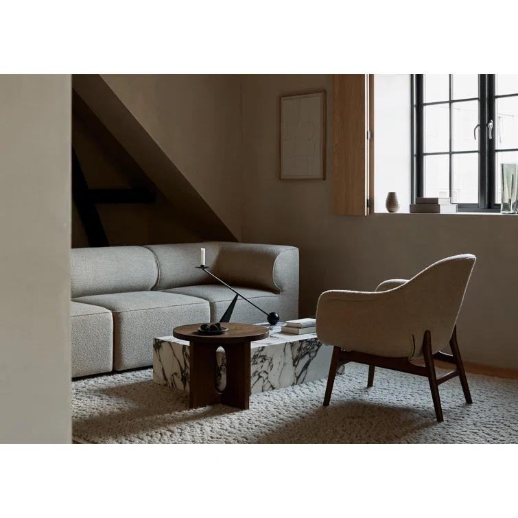 Dakar Antilop Genuine Leather & Walnut Swivel Armchair