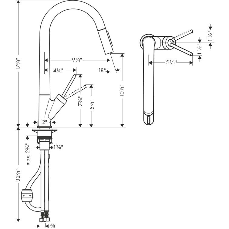 AXOR Starck Pull Down Kitchen Faucet