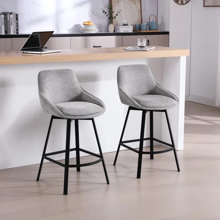 Corrigan Studio® Absalom Swivel 25.6'' Counter Stool (Set of 2)