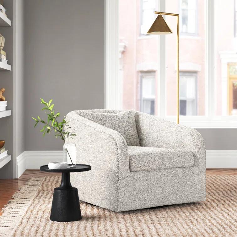 Ren Swivel Chair - Gray Boucle
