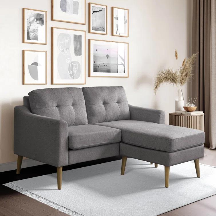 Serta Bellamy 2 in 1 Convertible Loveseat Chaise and Ottoman