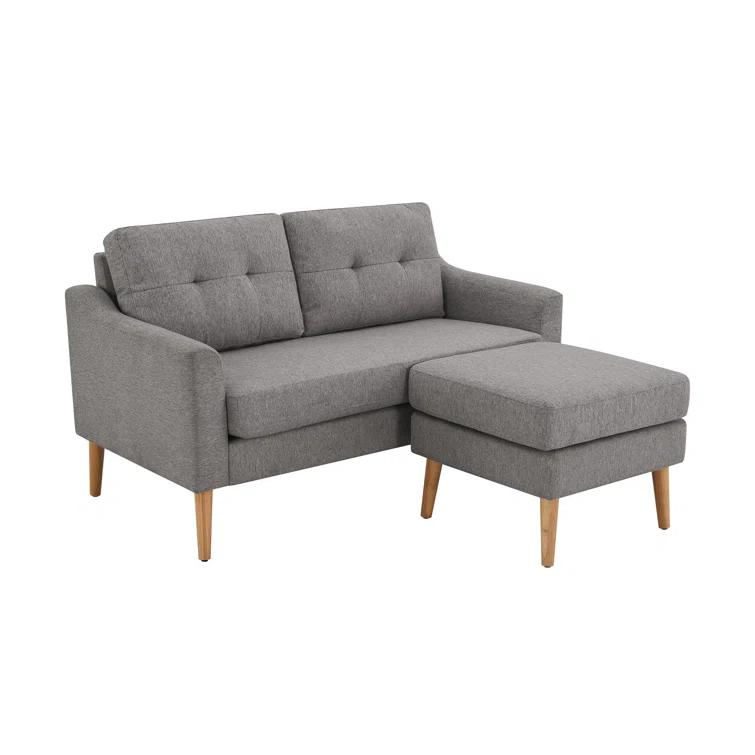 Serta Bellamy 2 in 1 Convertible Loveseat Chaise and Ottoman