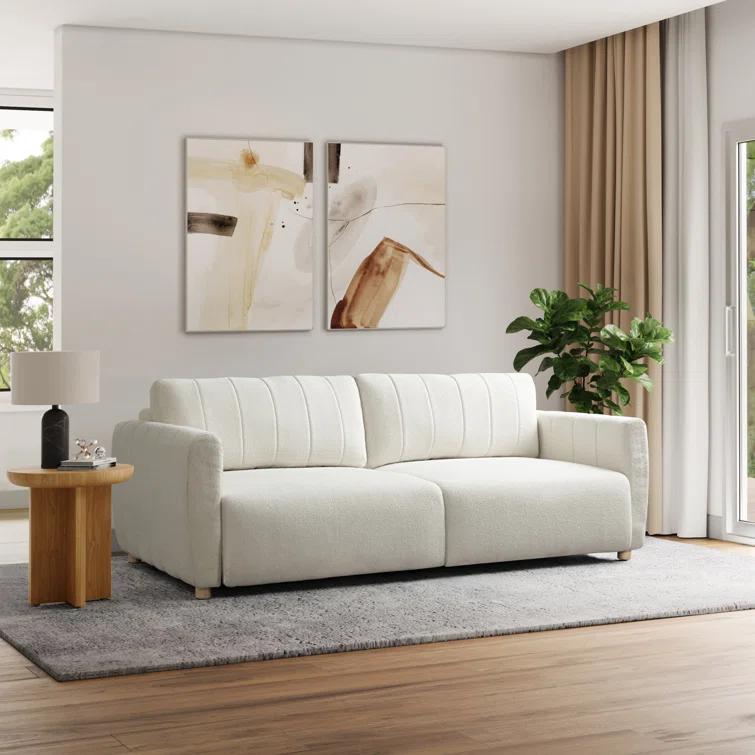 Serta Lowry 91.7" Queen Size Channel Tufted Convertible Sleeper Sofa