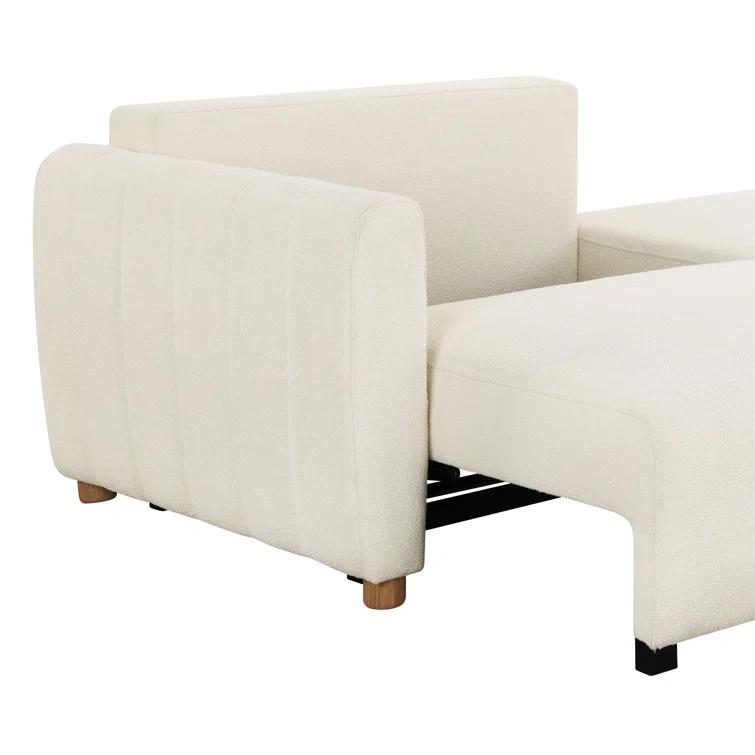 Serta Lowry 91.7" Queen Size Channel Tufted Convertible Sleeper Sofa