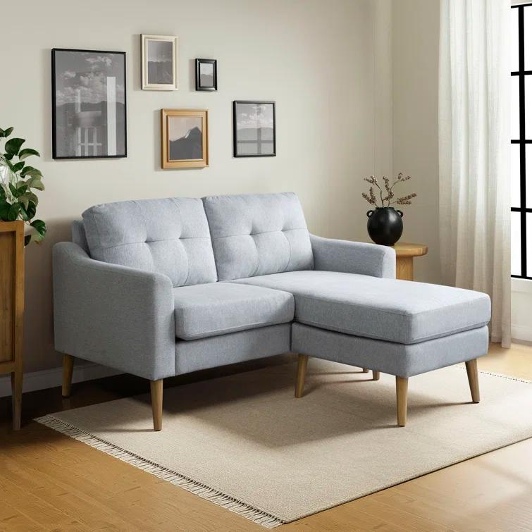 Serta Bellamy 2 in 1 Convertible Loveseat Chaise and Ottoman
