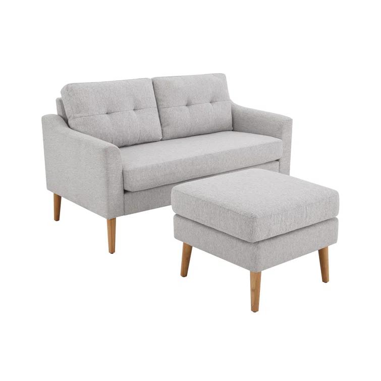 Serta Bellamy 2 in 1 Convertible Loveseat Chaise and Ottoman