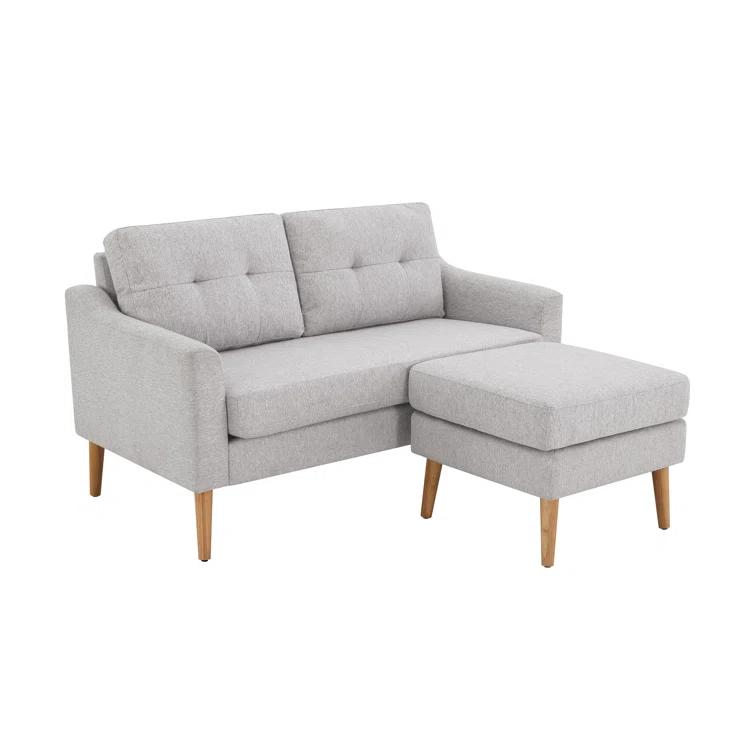 Serta Bellamy 2 in 1 Convertible Loveseat Chaise and Ottoman