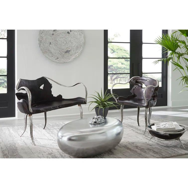 Silver Leaf River Stone Coffee Table