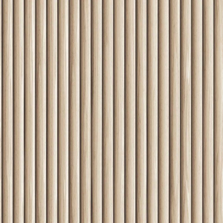 Tempaper Reeded Wood Blonde Peel and Stick Wallpaper, 20.5" x 16.5'