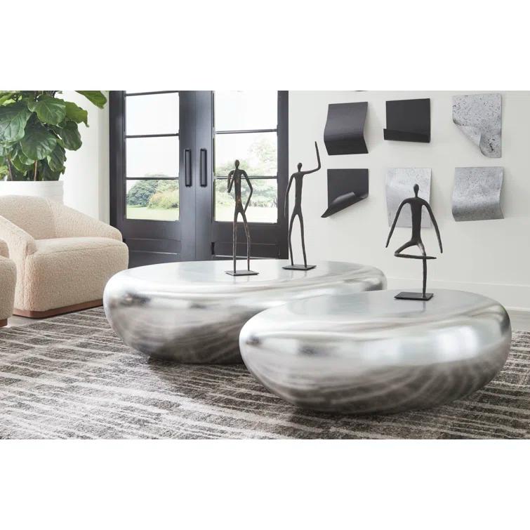 Silver Leaf River Stone Coffee Table