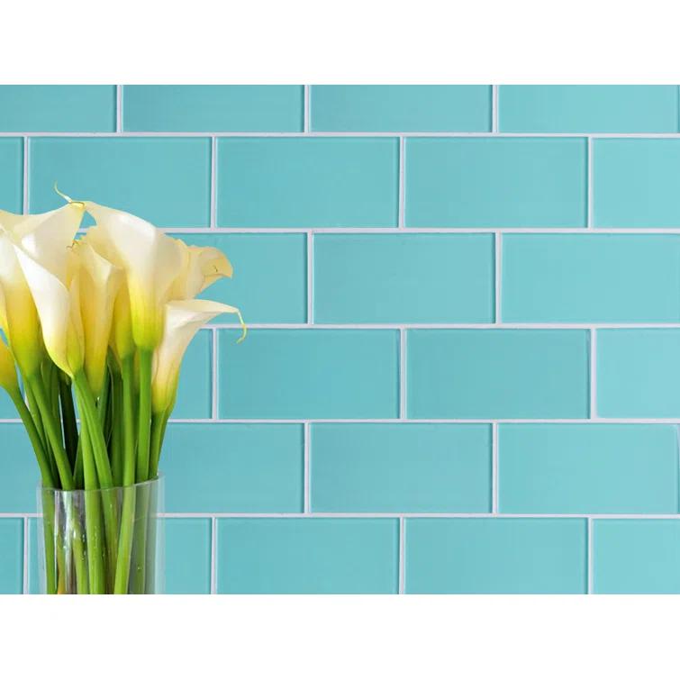 Premium 3" x 6" Straight Edge Glass Mosaic Subway Tile