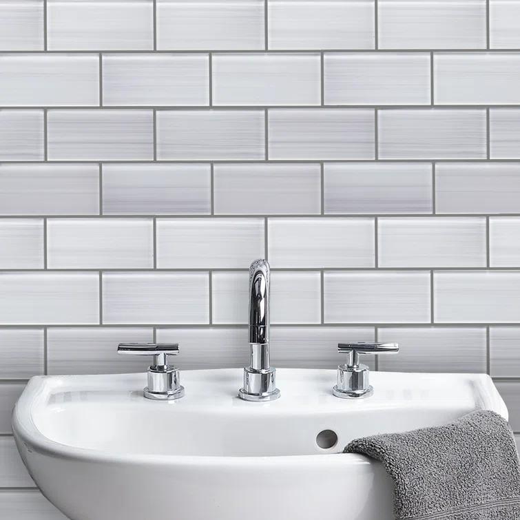 Premium Hand Painted 3" x 6" Straight Edge Glass Mosaic Subway Tile