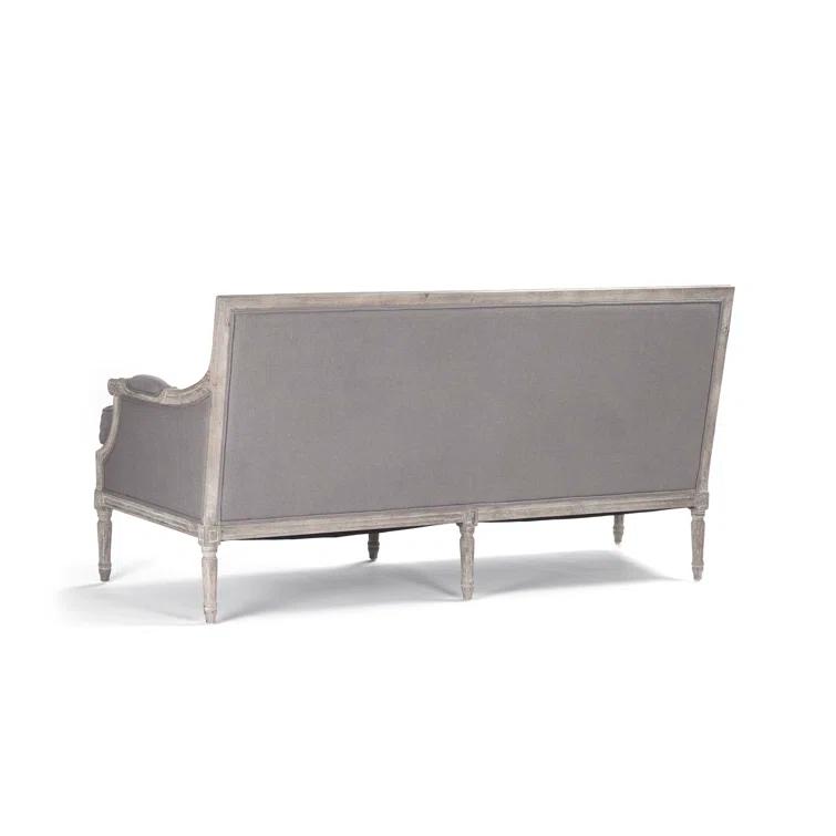 Zentique B007-3 E272 A048 Louis Grey Linen Sofa- 70 x 34.75 x 27 in.