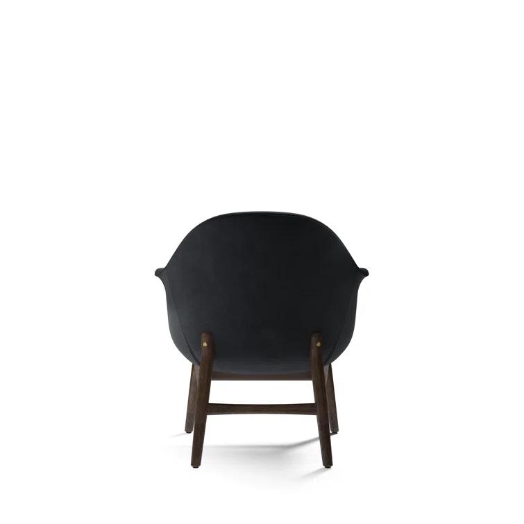 Dark Stained Oak and Steel Swivel Lounge Chair