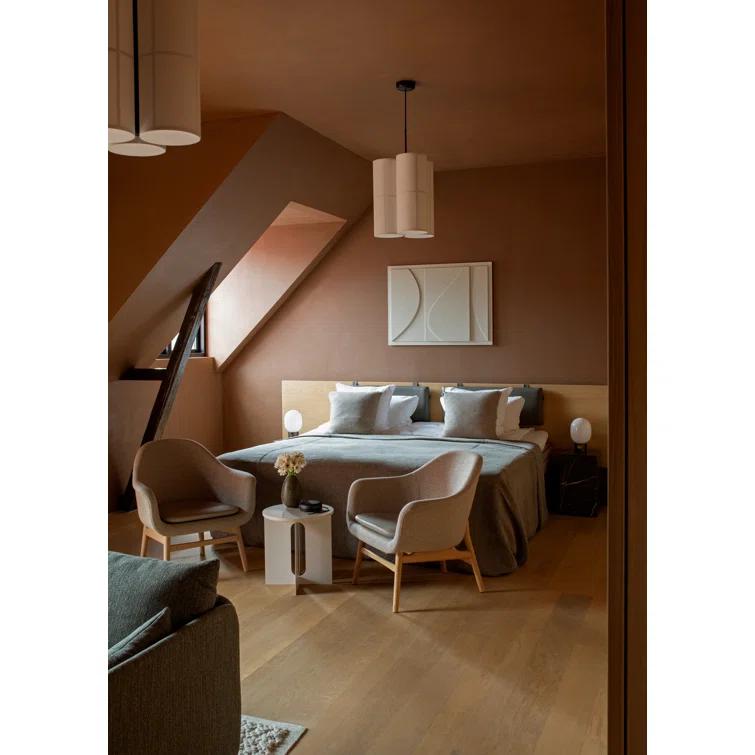 Dakar Antilop Genuine Leather & Walnut Swivel Armchair