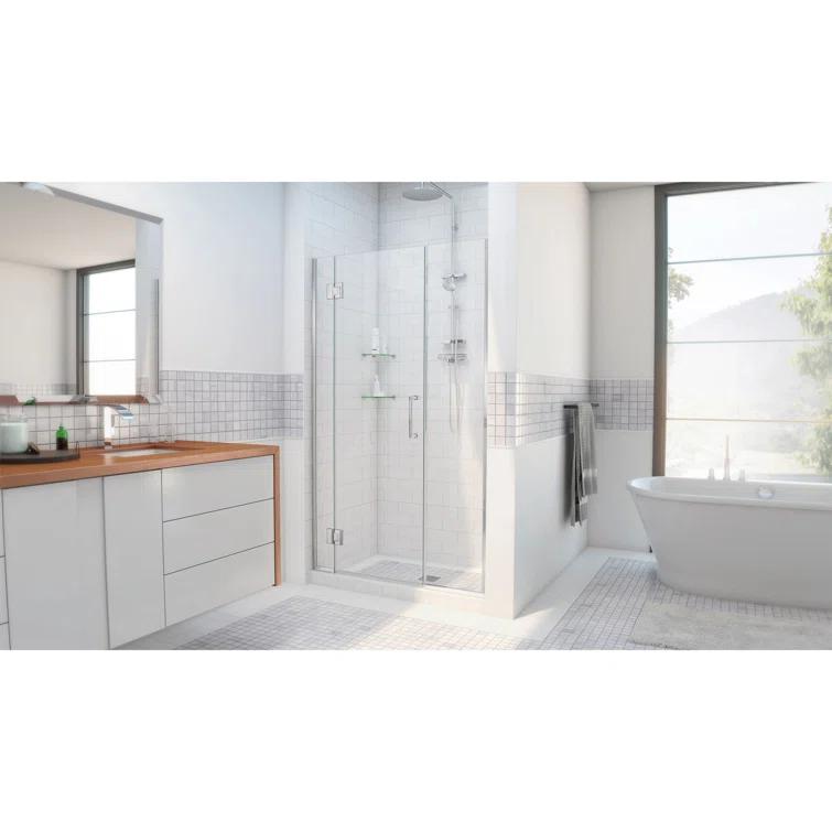 Unidoor-X 57.5" W x 72" H Hinged Frameless Shower Door