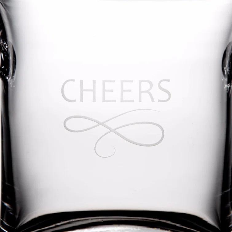 Medium Clear Glass Ice Bucket with Spiral Handles