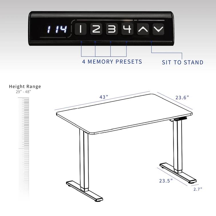 Vivo VIVO Single Motor Electric Desk with Push Button Memory Controller