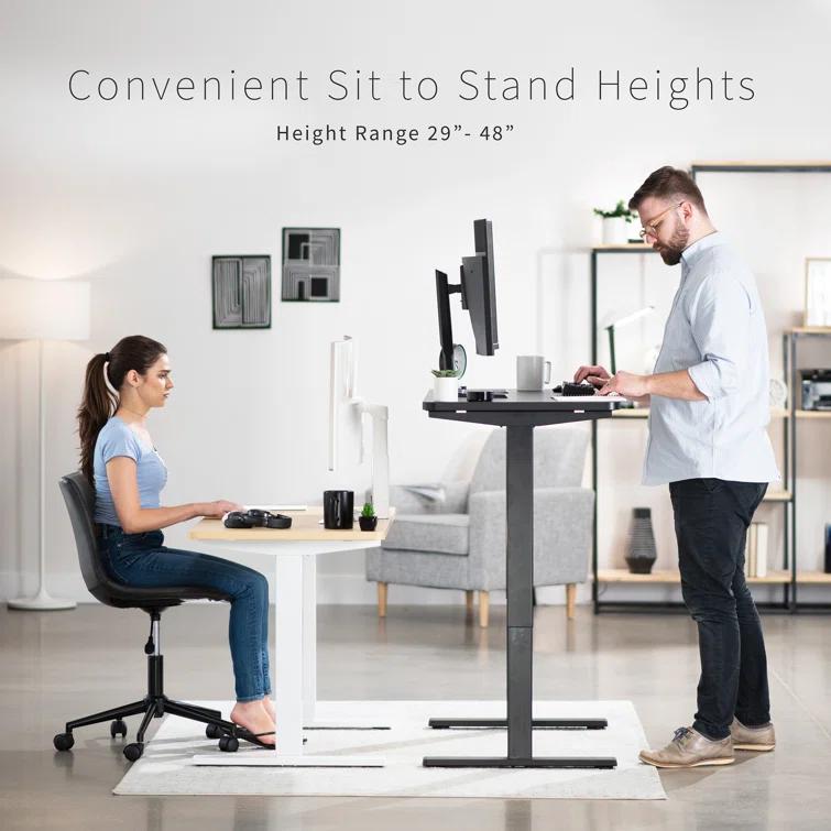 VIVO Single Motor Electric Desk with Push Button Memory Controller
