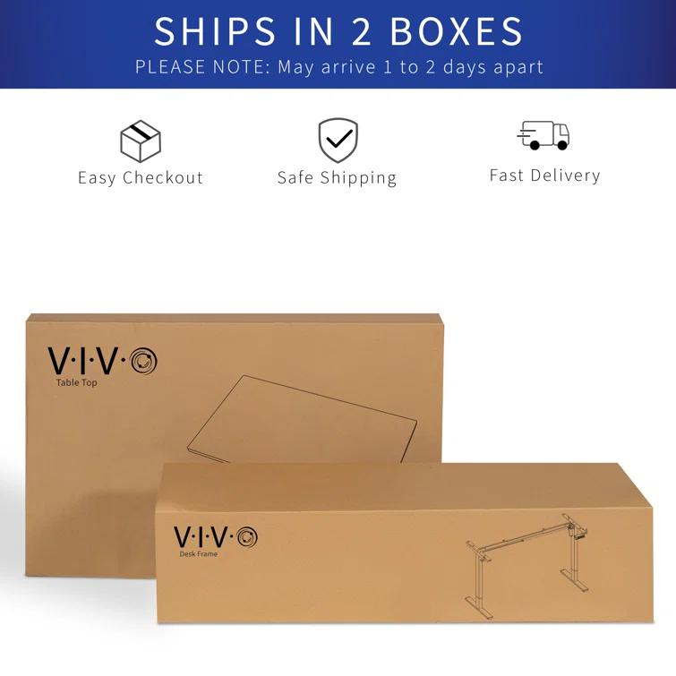 VIVO Single Motor Electric Desk with Push Button Memory Controller