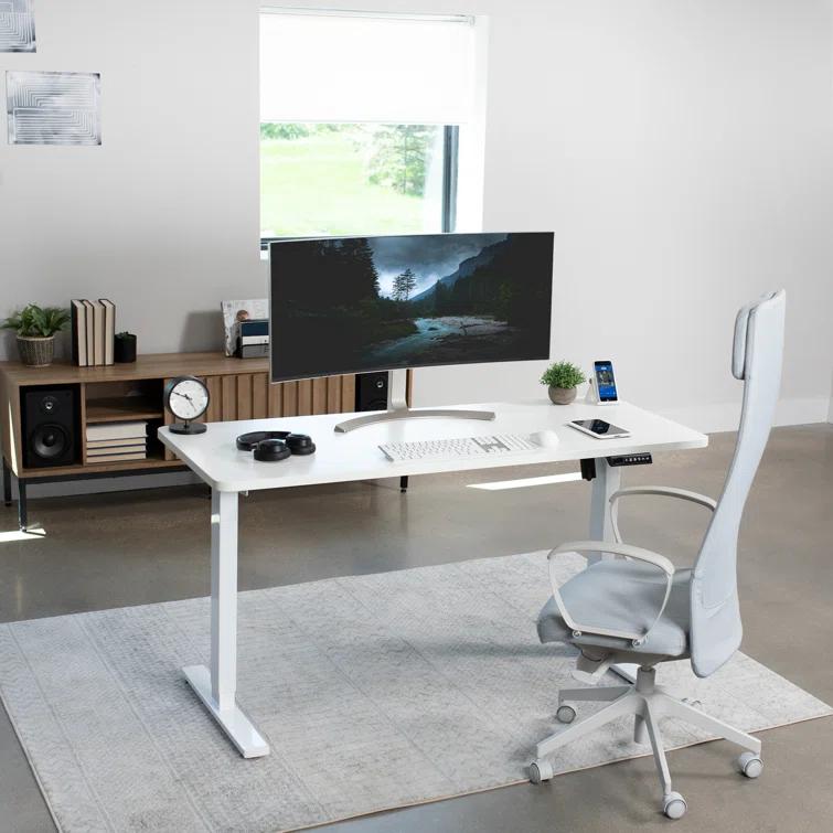 VIVO Single Motor Electric Desk with Push Button Memory Controller