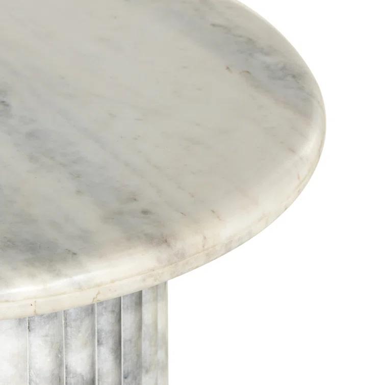 Mercer Round Side Table - White Marble