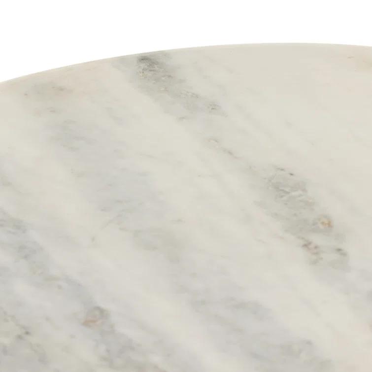 Mercer Round Side Table - White Marble