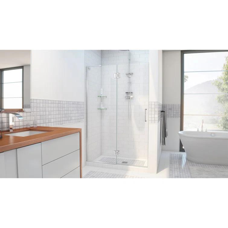 Unidoor-X 24 " W x72" H Hinged Frameless Shower Door