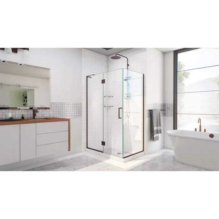 Unidoor-X 33 3/8 in. W x 30 in. D x 72 in. H Frameless Hinged Shower Enclosure