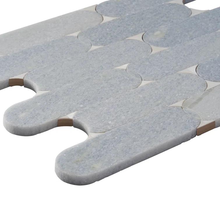 Nostradam 9.96" W x 11.22" L Marble and Brass Mosaic Tile (0.77 Sq. Ft. / Sheet)