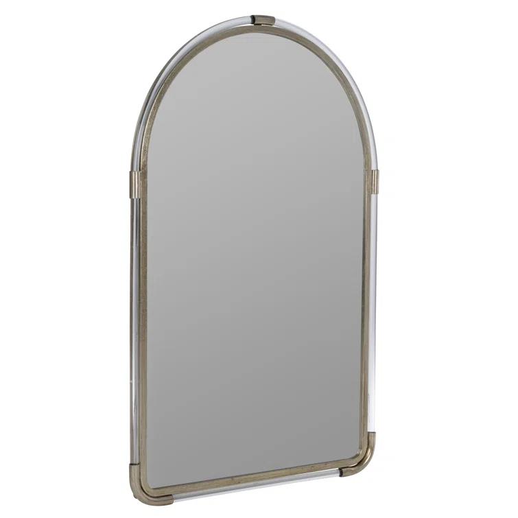 Leila Transitional Arch Wall Mirror with Silver and Champagne Accents
