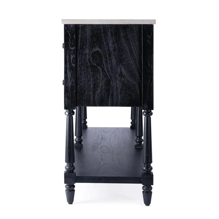 Danielle 65" Black Marble Top Transitional Sideboard
