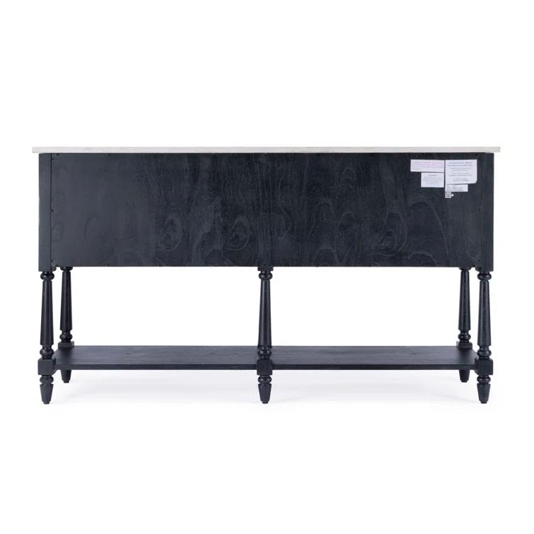 Danielle 65" Black Marble Top Transitional Sideboard