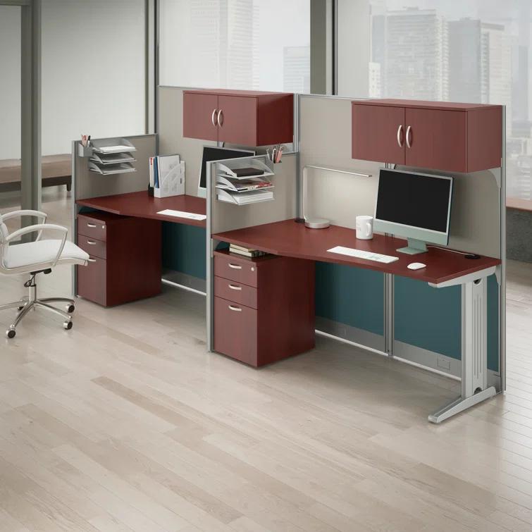 Bush Business Furniture Office In An Hour Rectangle 1 Person Cubicle with Cable Management