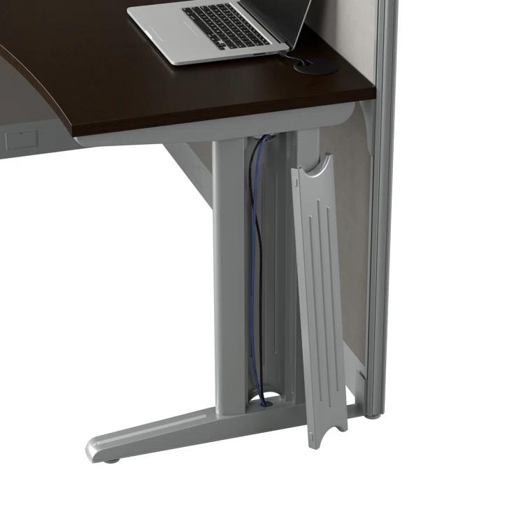 Office In An Hour L-Shaped 1 Person Cubicle with Cable Management