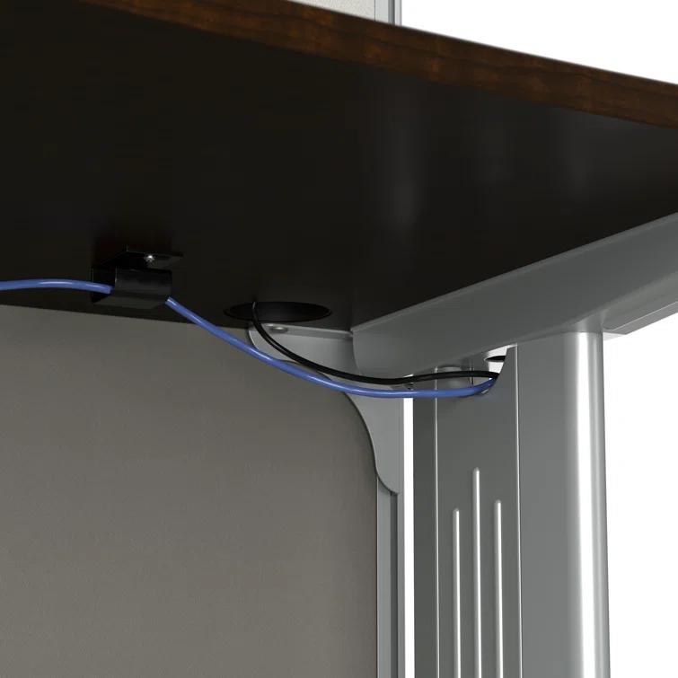 Office In An Hour L-Shaped 1 Person Cubicle with Cable Management