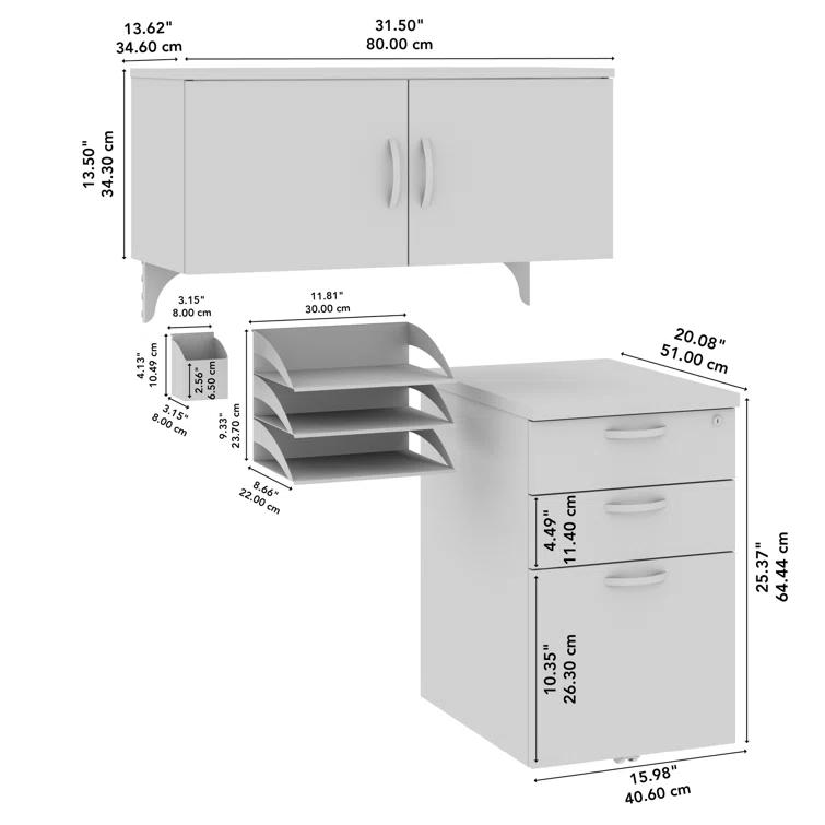 Bush Business Furniture Office In An Hour 3 -Drawer File Cabinet & Accessory Kit