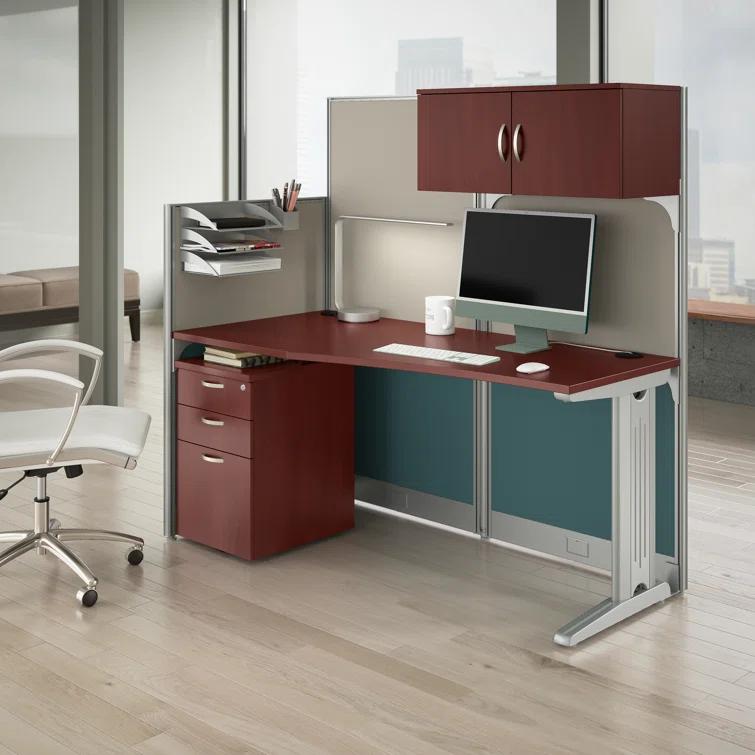 Bush Business Furniture Office In An Hour Rectangle 1 Person Cubicle with Cable Management